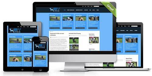 Das Bild zeigt die Darstellung derselben Website auf verschiedenen Typen von Bildschirmen. Es soll sinnbildlich zeigen, dass Responsive Webdesign eine Website sowohl für normale Bildschirme als auch für mobile Geräte wie Handies oder Tablets tauglich macht.